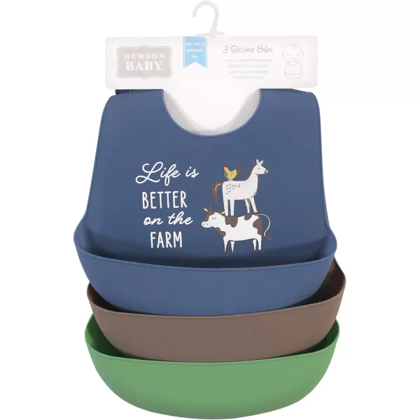 Hudson Baby Unisex Baby Silicone Bibs