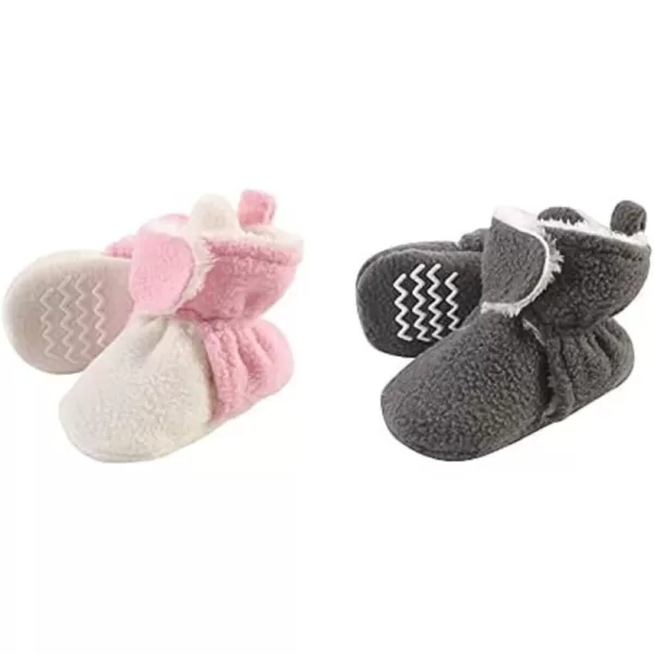 Hudson Baby Cozy Fleece and Sherpa Booties, 2-Pack