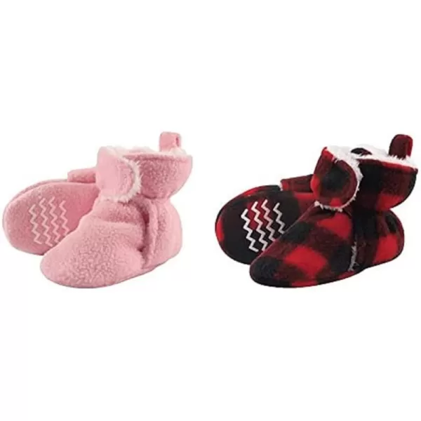 Hudson Baby Cozy Fleece and Sherpa Booties, 2-Pack