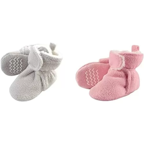 Hudson Baby Cozy Fleece and Sherpa Booties, 2-Pack