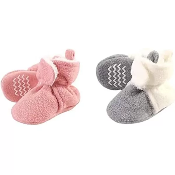 Hudson Baby Cozy Fleece and Sherpa Booties, 2-Pack