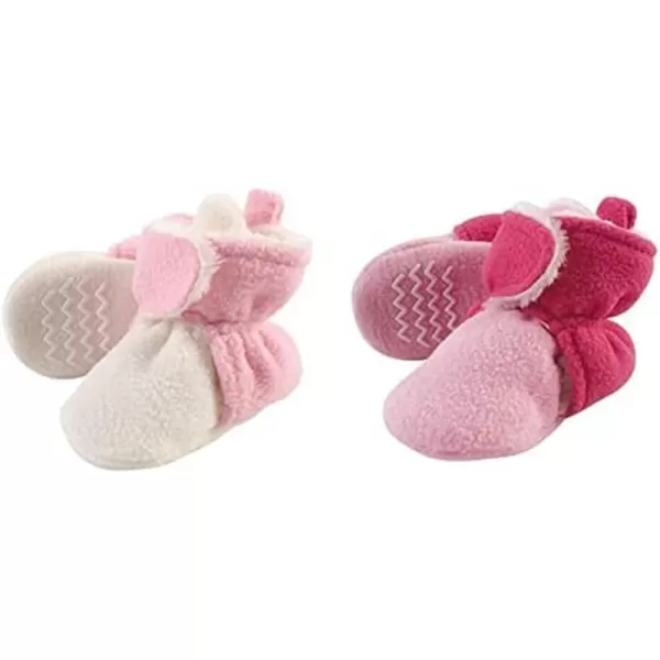 Hudson Baby Cozy Fleece and Sherpa Booties, 2-Pack