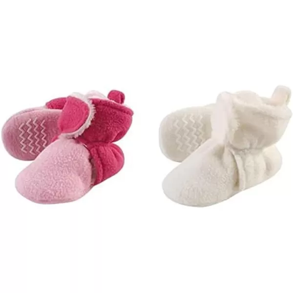 Hudson Baby Cozy Fleece and Sherpa Booties, 2-Pack