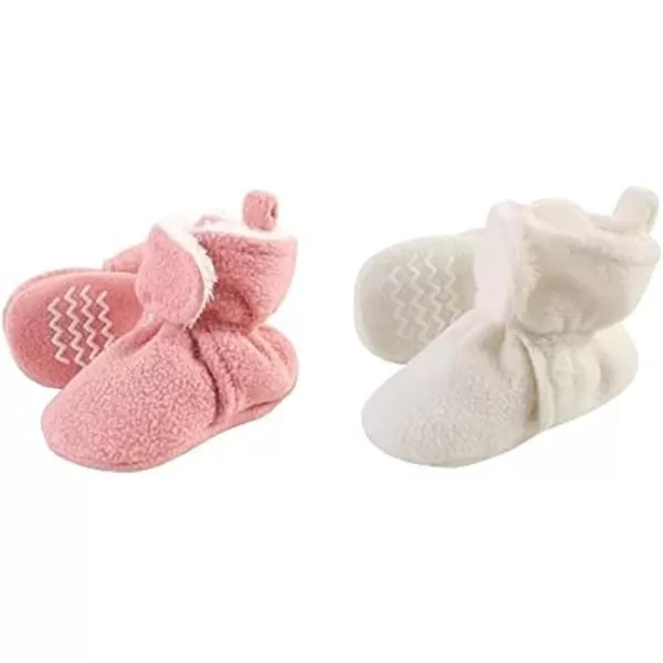 Hudson Baby Cozy Fleece and Sherpa Booties, 2-Pack