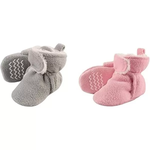 Hudson Baby Cozy Fleece and Sherpa Booties, 2-Pack