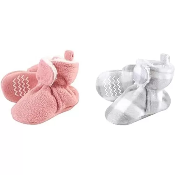 Hudson Baby Cozy Fleece and Sherpa Booties, 2-Pack