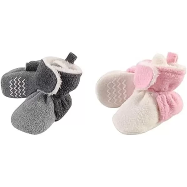 Hudson Baby Cozy Fleece and Sherpa Booties, 2-Pack