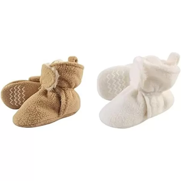 Hudson Baby Cozy Fleece and Sherpa Booties, 2-Pack