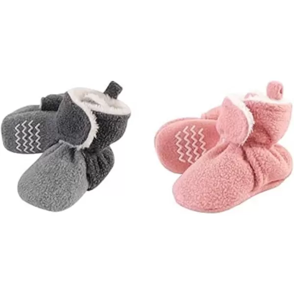 Hudson Baby Cozy Fleece and Sherpa Booties, 2-Pack