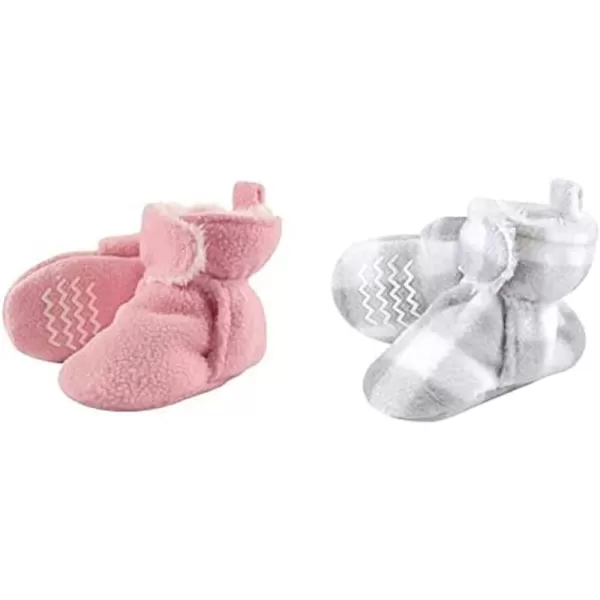 Hudson Baby Cozy Fleece and Sherpa Booties, 2-Pack