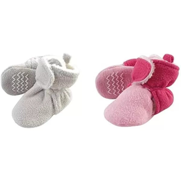Hudson Baby Cozy Fleece and Sherpa Booties, 2-Pack