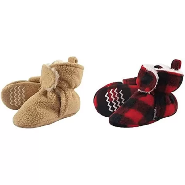 Hudson Baby Cozy Fleece and Sherpa Booties, 2-Pack