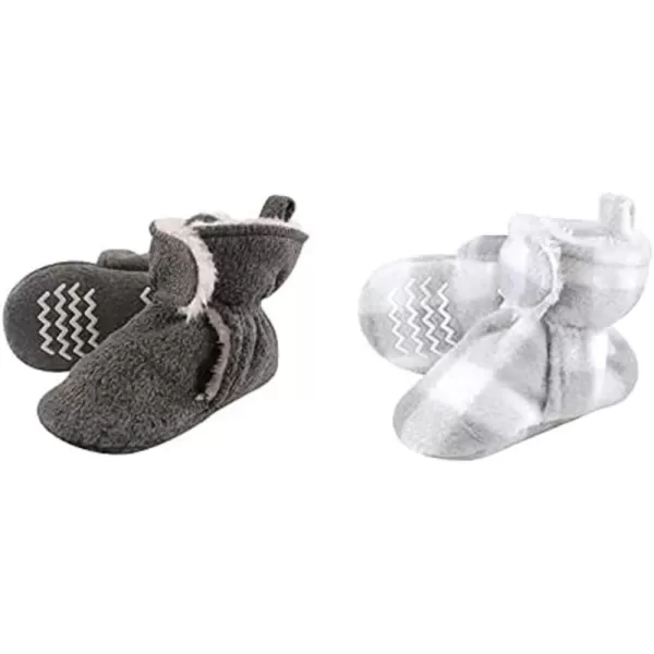 Hudson Baby Cozy Fleece and Sherpa Booties, 2-Pack