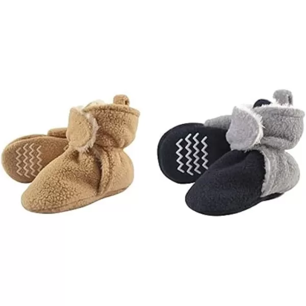 Hudson Baby Cozy Fleece and Sherpa Booties, 2-Pack