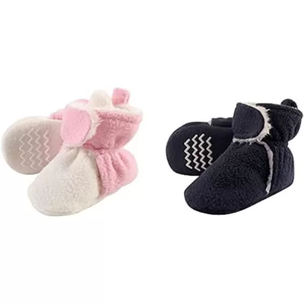 Hudson Baby Cozy Fleece and Sherpa Booties, 2-Pack
