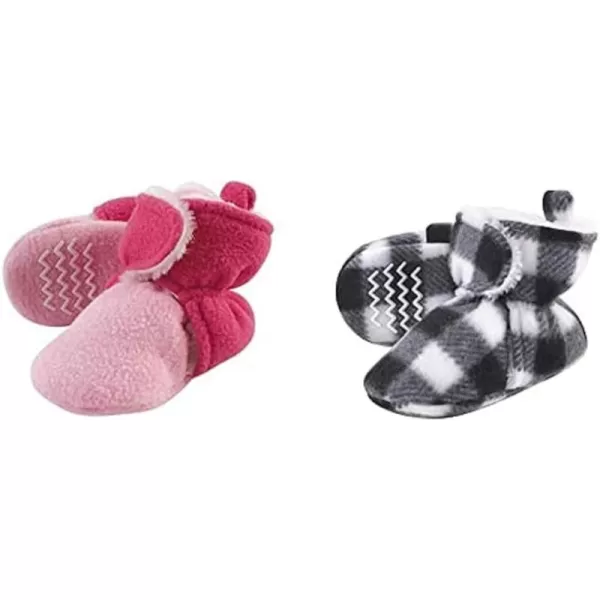 Hudson Baby Cozy Fleece and Sherpa Booties, 2-Pack