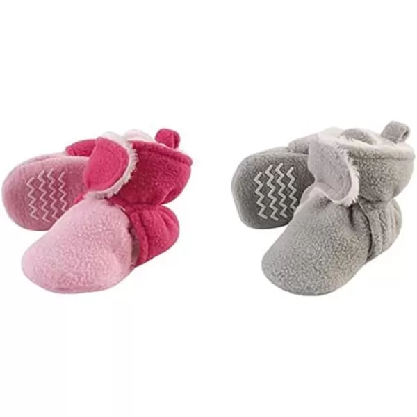 Hudson Baby Cozy Fleece and Sherpa Booties, 2-Pack