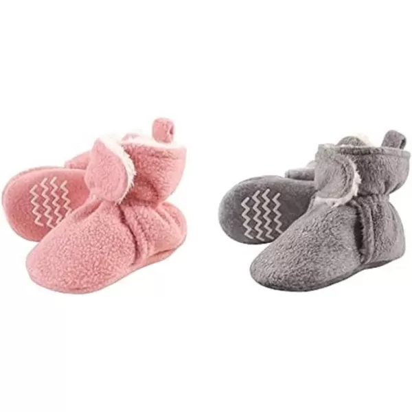 Hudson Baby Cozy Fleece and Sherpa Booties, 2-Pack