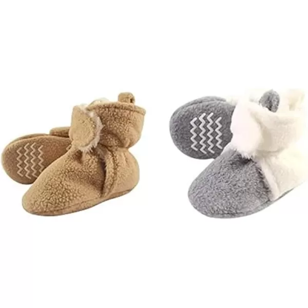 Hudson Baby Cozy Fleece and Sherpa Booties, 2-Pack