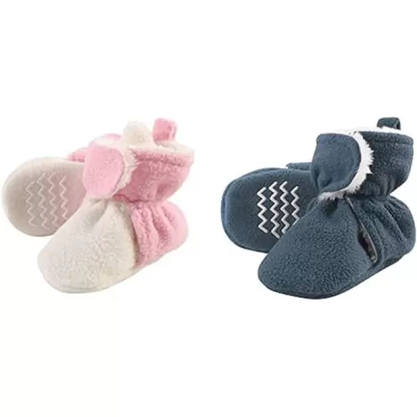Hudson Baby Cozy Fleece and Sherpa Booties, 2-Pack