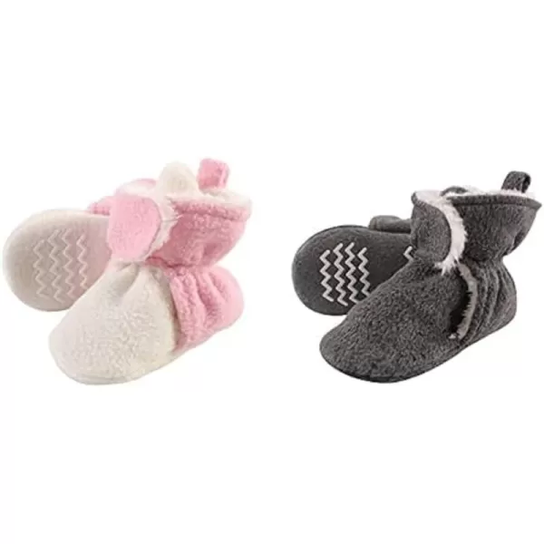 Hudson Baby Cozy Fleece and Sherpa Booties, 2-Pack