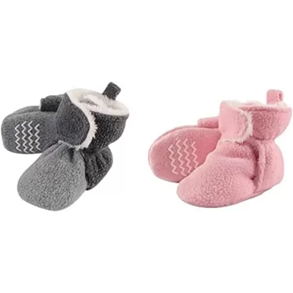 Hudson Baby Cozy Fleece and Sherpa Booties, 2-Pack