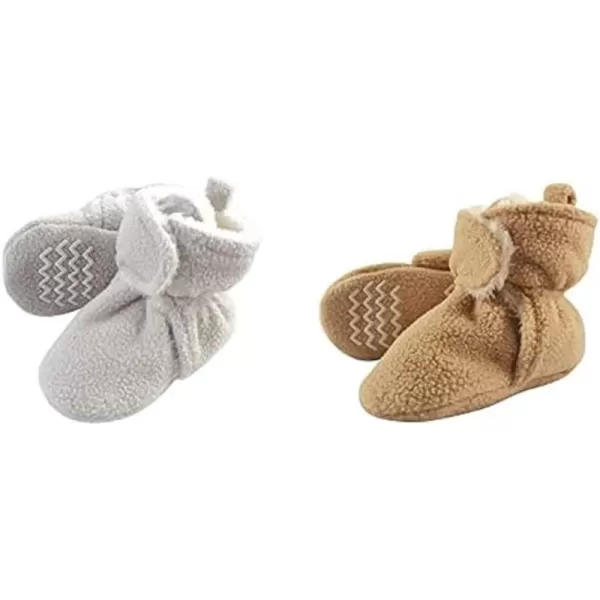 Hudson Baby Cozy Fleece and Sherpa Booties, 2-Pack