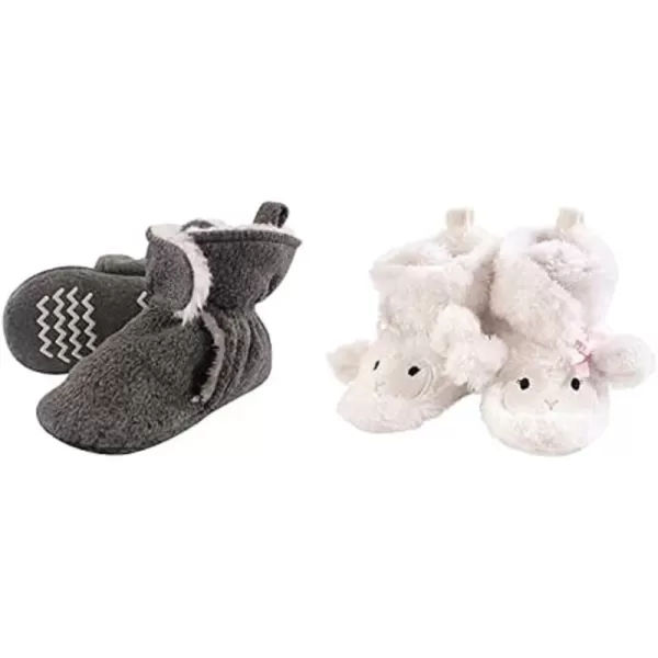 Hudson Baby Cozy Fleece and Sherpa Booties, 2-Pack