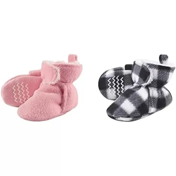 Hudson Baby Cozy Fleece and Sherpa Booties, 2-Pack