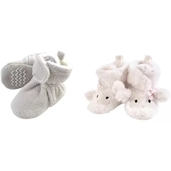 Hudson Baby Cozy Fleece and Sherpa Booties, 2-Pack