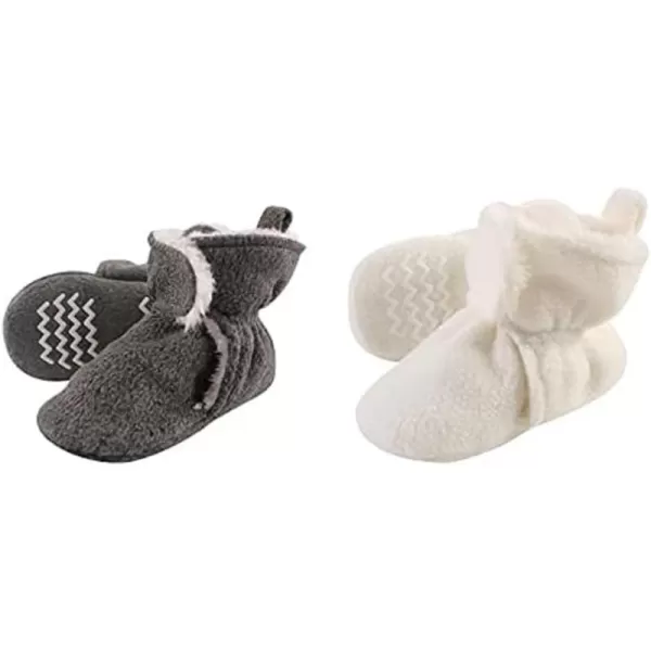 Hudson Baby Cozy Fleece and Sherpa Booties, 2-Pack