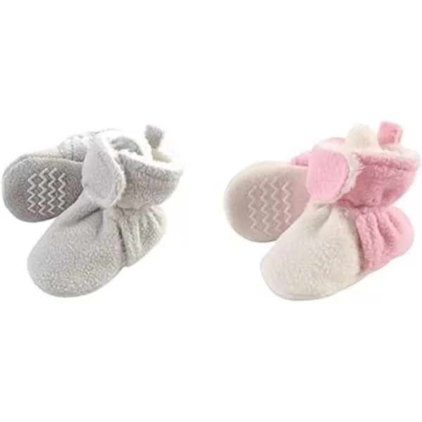 Hudson Baby Cozy Fleece and Sherpa Booties, 2-Pack