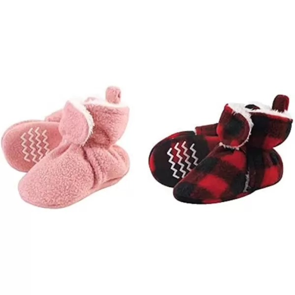 Hudson Baby Cozy Fleece and Sherpa Booties, 2-Pack