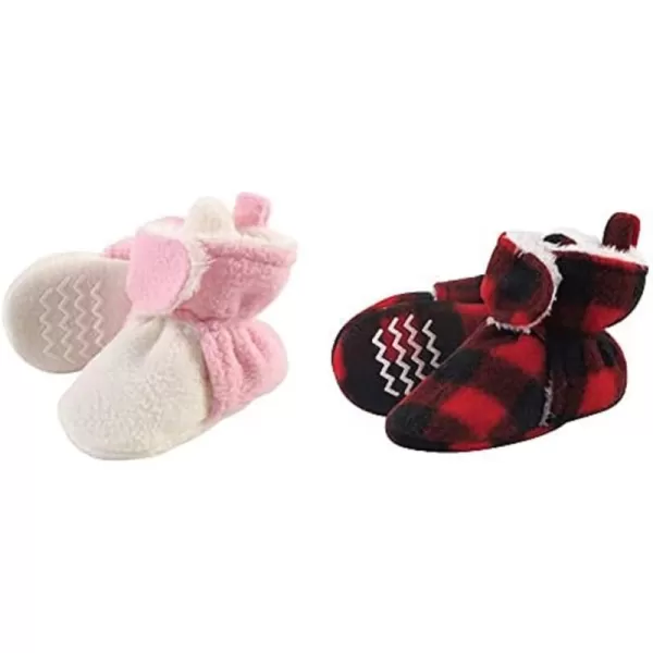 Hudson Baby Cozy Fleece and Sherpa Booties, 2-Pack