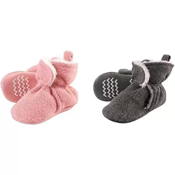 Hudson Baby Cozy Fleece and Sherpa Booties, 2-Pack