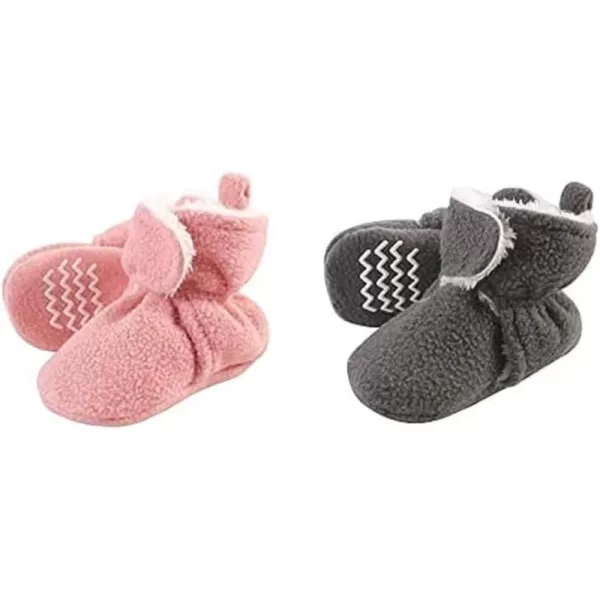 Hudson Baby Cozy Fleece and Sherpa Booties, 2-Pack