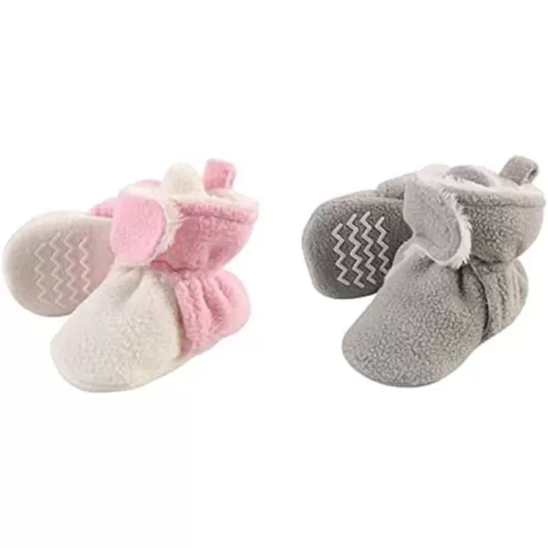 Hudson Baby Cozy Fleece and Sherpa Booties, 2-Pack