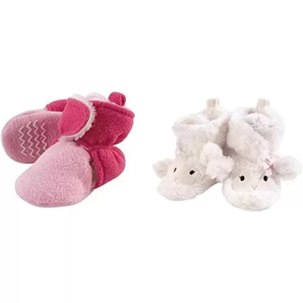 Hudson Baby Cozy Fleece and Sherpa Booties, 2-Pack