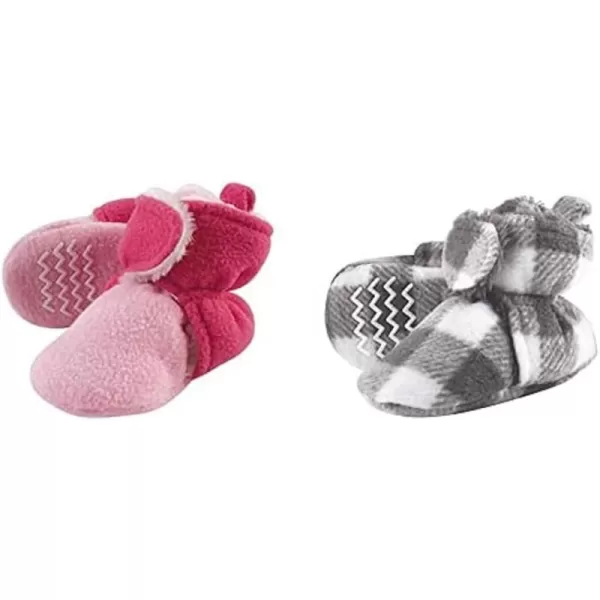 Hudson Baby Cozy Fleece and Sherpa Booties, 2-Pack