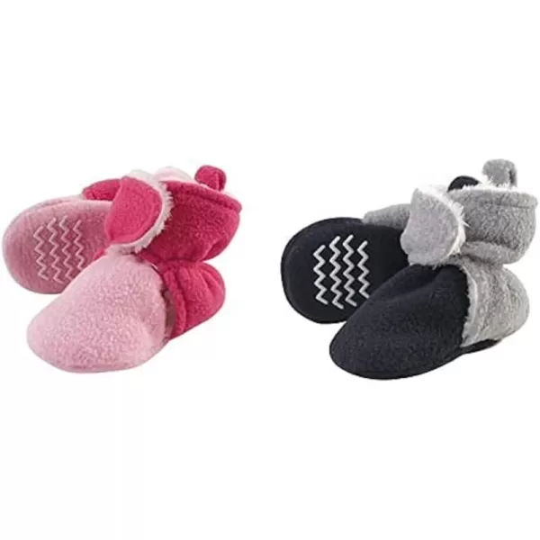 Hudson Baby Cozy Fleece and Sherpa Booties, 2-Pack