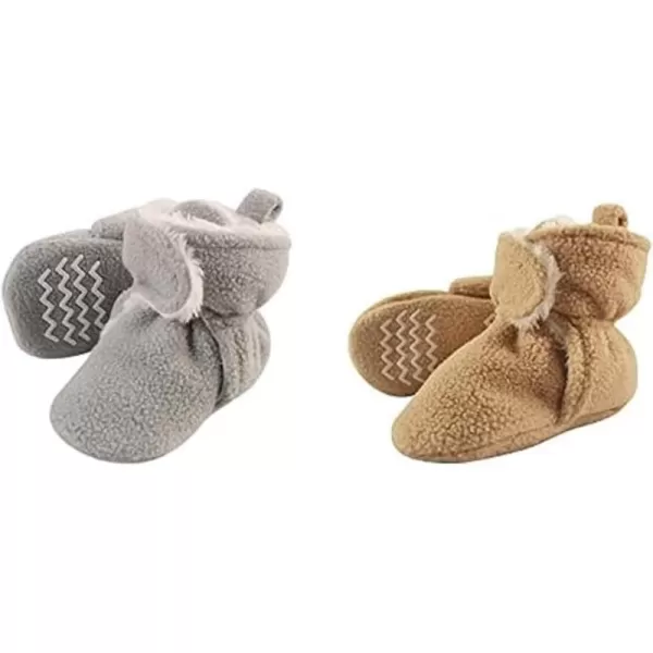 Hudson Baby Cozy Fleece and Sherpa Booties, 2-Pack