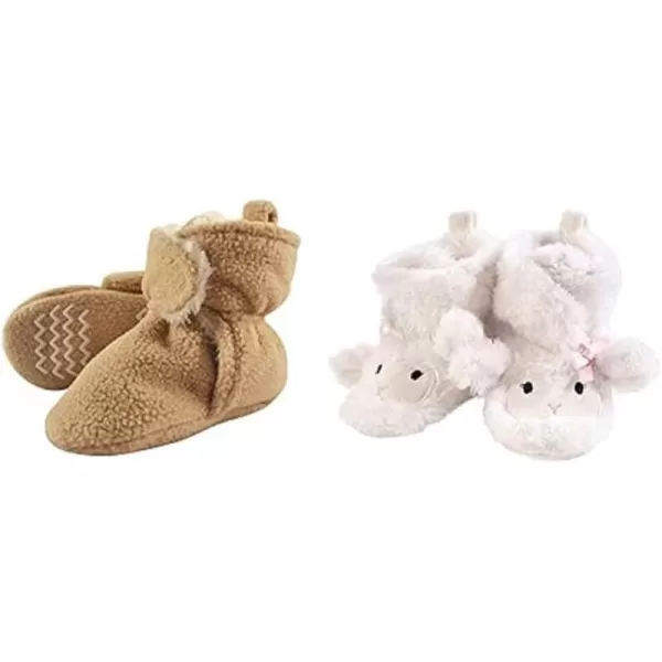 Hudson Baby Cozy Fleece and Sherpa Booties, 2-Pack