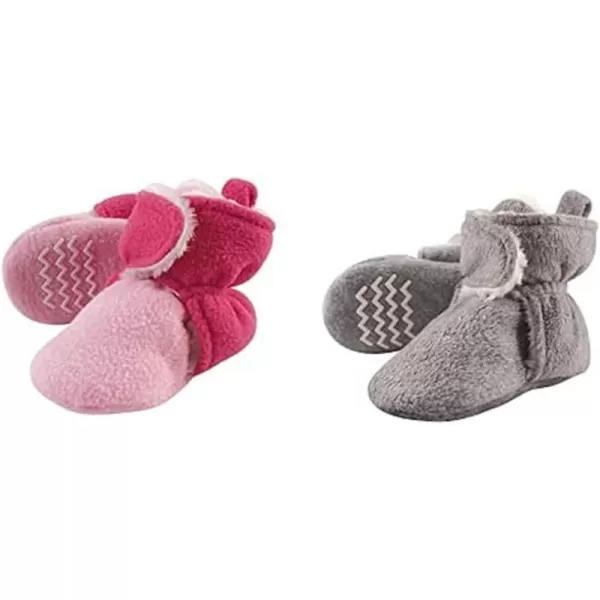 Hudson Baby Cozy Fleece and Sherpa Booties, 2-Pack