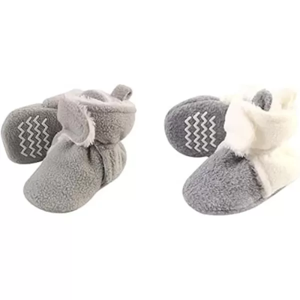 Hudson Baby Cozy Fleece and Sherpa Booties, 2-Pack