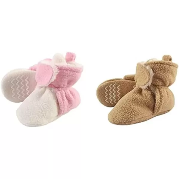 Hudson Baby Cozy Fleece and Sherpa Booties, 2-Pack