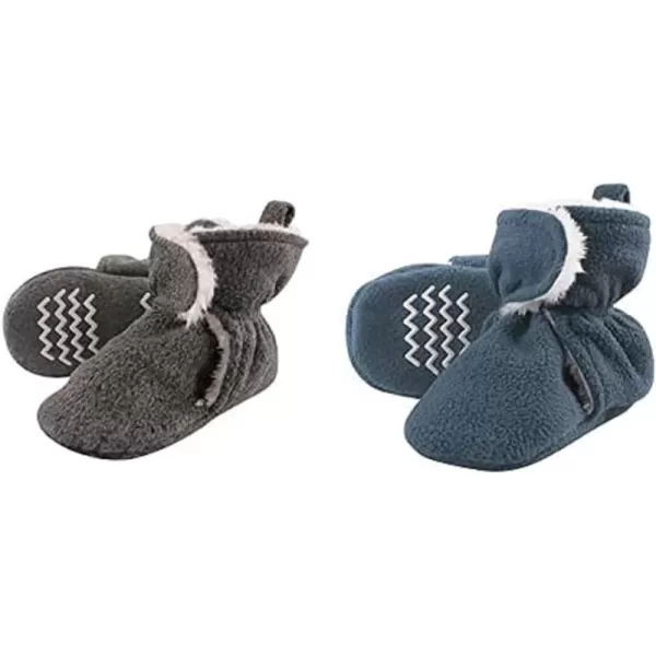 Hudson Baby Cozy Fleece and Sherpa Booties, 2-Pack