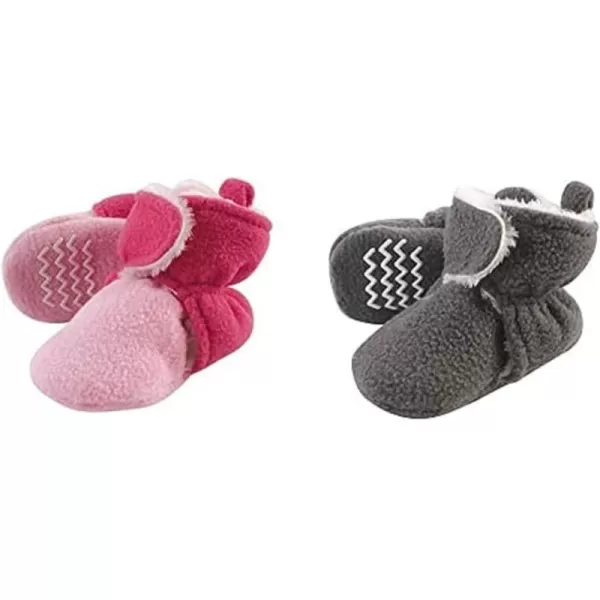 Hudson Baby Cozy Fleece and Sherpa Booties, 2-Pack