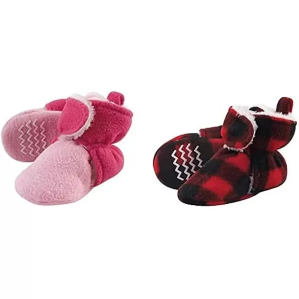 Hudson Baby Cozy Fleece and Sherpa Booties, 2-Pack