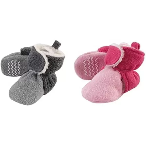 Hudson Baby Cozy Fleece and Sherpa Booties, 2-Pack
