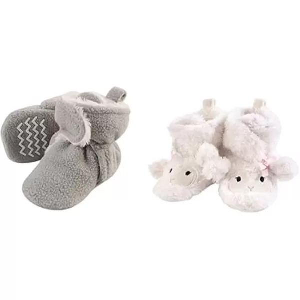 Hudson Baby Cozy Fleece and Sherpa Booties, 2-Pack